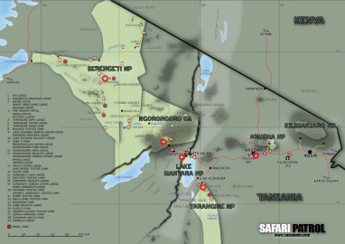 Visa karta över norra Tanzania