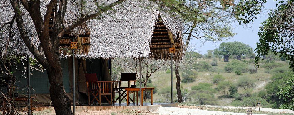 Tältcamp i Tarangire National Park i Tanzania.