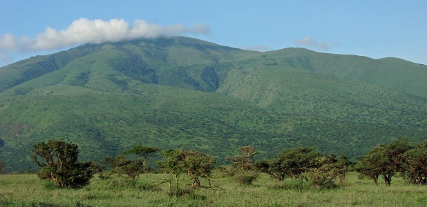 Vulkanberget Oldeani (3 217 m) i Ngorongorobergen.