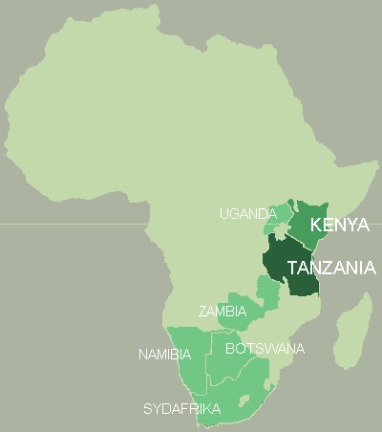 Karta över Afrika.